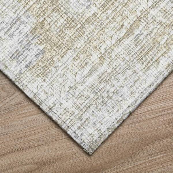 Accord Ivory 2 ft. 3 in. x 7 ft. 6 in. Abstract Indoor/Outdoor Washable Area Rug