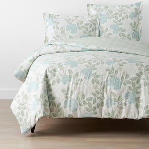Laura Ashley Chloe 2-Piece Blue Floral Cotton Twin Comforter Set  USHSA51088042 - The Home Depot