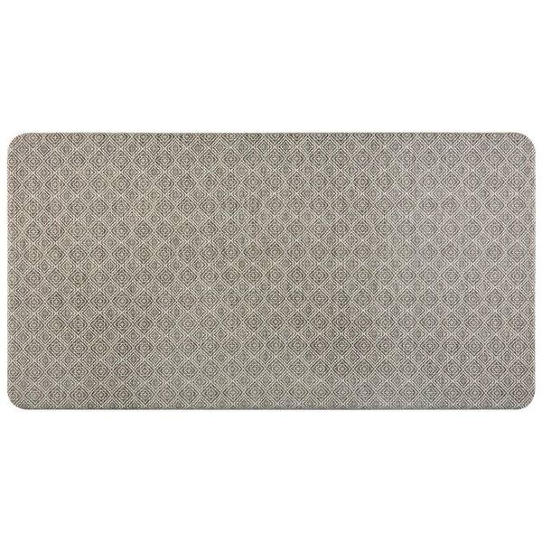 Home Dynamix Cat Cora Light Gray 20 in. x 39 in. Printed Lattice Kitchen Mat