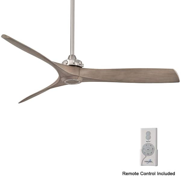 Aviation 60 in. Indoor Brushed Nickel and Ash Maple Ceiling Fan with Remote Control
