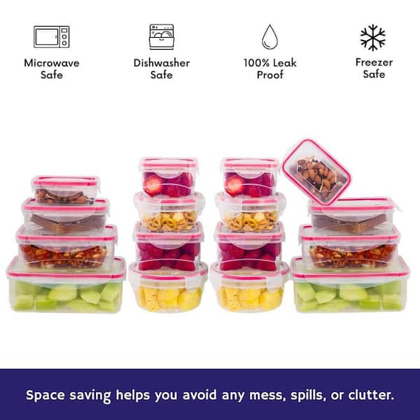  Plastic Food Storage Containers with Lids for use in Freezer  Safe Food Storage Container Set and Large Food Storage Containers with Lids  (16 piece Food Containers): Home & Kitchen