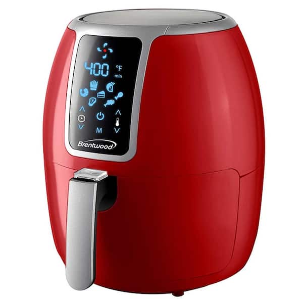 Brentwood Small 1400-Watt 4 qtRed Electric Digital Air Fryer with Temperature Control
