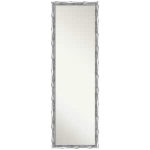 Scratched Wave 16.12 in. x 50.12 in. Modern Rectangle Framed Chrome On the Door Mirror