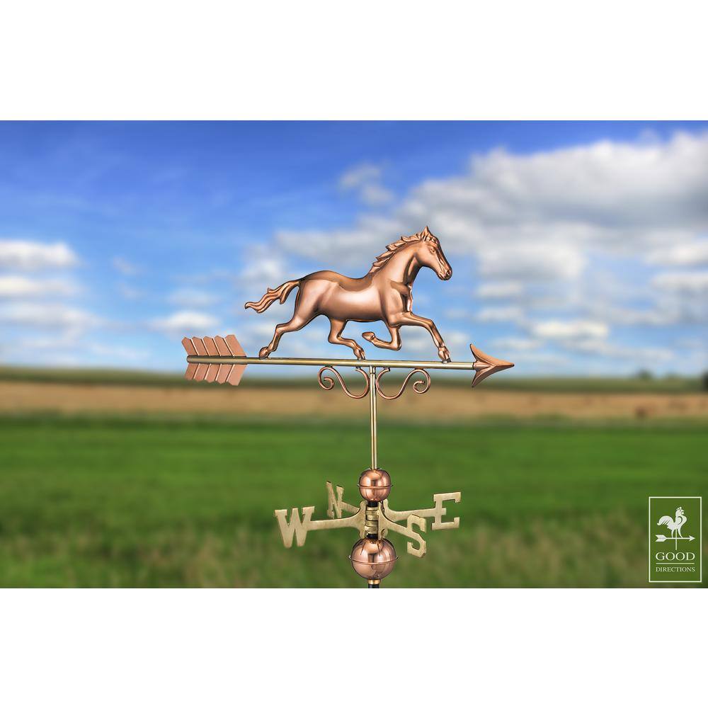 Colonial Homestead Polished Copper Galloping Horse Weathervane - 24"L