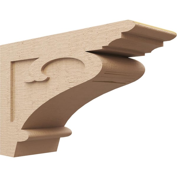 Ekena Millwork 9 in. x 18 in. x 27 in. Classic Mayflower Rough Cedar Woodgrain TimberThane Corbel, Primed Tan