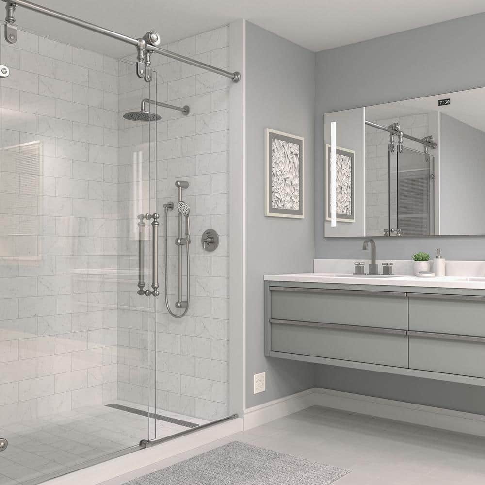 24" Stainless Steel Linear Shower Drain with Square Pattern Cover