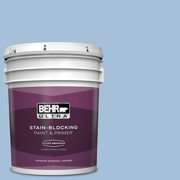 BEHR ULTRA 5 gal. #580D-4 Skysail Blue Extra Durable Eggshell Enamel Interior Paint & Primer