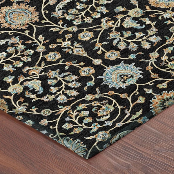 Chantille Machine Washable Indoor/Outdoor Abstract ACN2758 Black 10 ft. x 14 ft. Area Rug