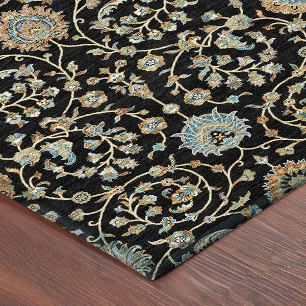 Chantille Machine Washable Indoor/Outdoor Abstract ACN2758 Black 2 ft. x 3 ft. Accent Rug