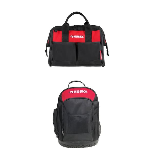 12 in. 4 Pocket Zippered Tool Bag and 16 in. Tool Backpack Combo
