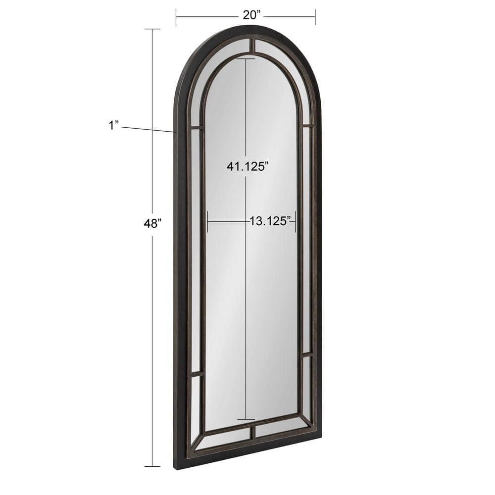 Audubon Black Full Length Arched Wood Wall Mirror