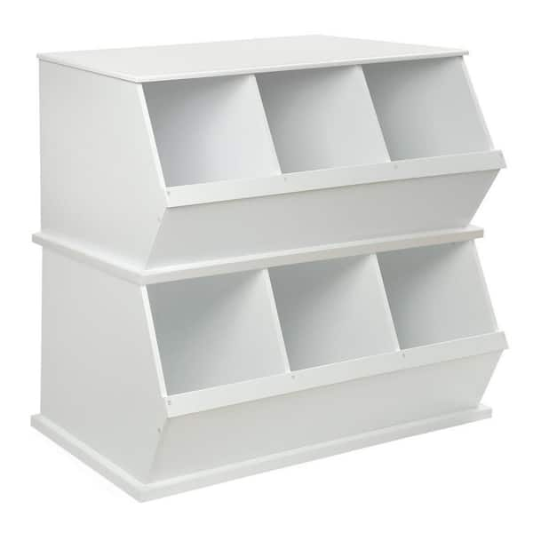 badger basket three bin stackable storage cubby stores