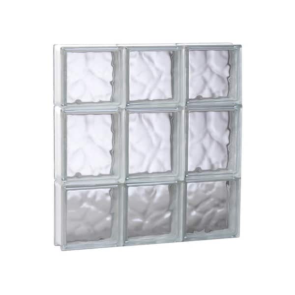 Clearly Secure 17.25 in. x 19.25 in. x 3.125 in. Frameless Wave Pattern Non-Vented Glass Block Window
