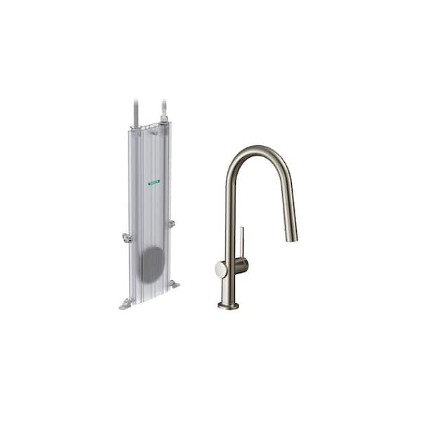 Hansgrohe Talis N  Single-Handle Pull Down Sprayer Kitchen Faucet with QuickClean in Stainless Steel Optic