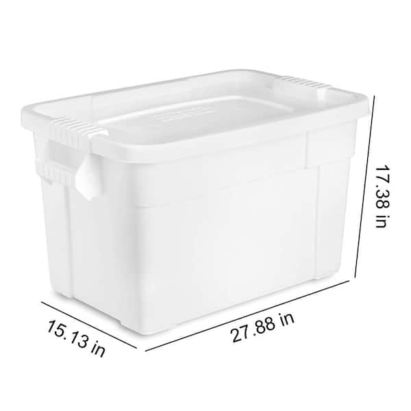 2-Pack White Storage Bin with Bamboo Lid, Medium  White storage, Plastic storage  bins, Storage bin