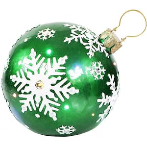1.5 ft. 24-Light LED Jeweled Ball Ornament with Snowflake Design