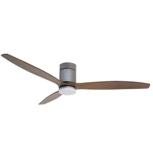 Tripolo 66" Titanium Body & Black Walnut Wood Blade Voice Activated Smart Ceiling Fan.