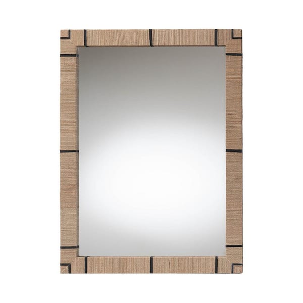 bali & pari Mirai Natural Grasscloth 30 in. W x 40 in. H Rectangle Mirror