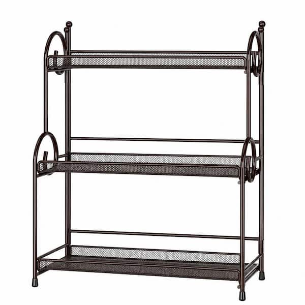 3 Tier Bathroom Countertop Organizer Shelf, No Assembly Required, Rustproof Anti-Slip Multi-Purpose Storage Rack
