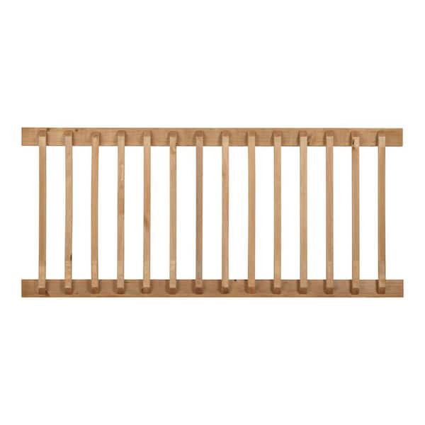 3 ft. x 6 ft. Pressure-Treated Cedar-Tone Pine Pre-Assembled Wood Deck Line Railing Kit with B2E Balusters