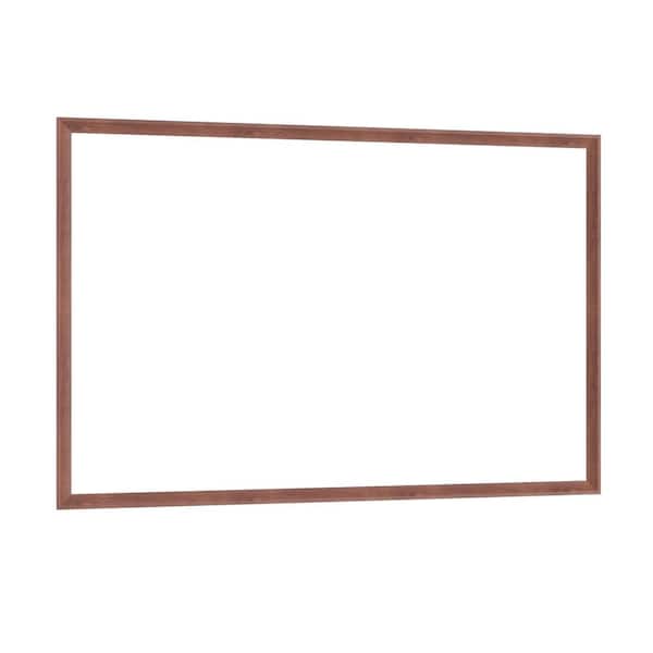 60 in. W x 40 in. H Rectangular Framed Wall Bathroom Vanity Mirror in Walnut