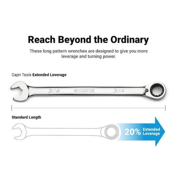 Capri Tools SAE 120-Tooth Ultra-Smooth Extra-Long Reversible