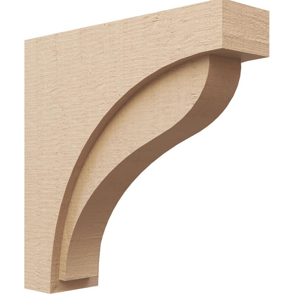 Ekena Millwork 6-in. x 24-in. x 24-in. Series 1 Thin Helena Rough Cedar Woodgrain Timberthane Polyurethane Corbel, Primed Tan