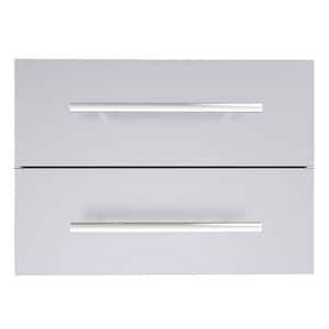 Designer Series Raised Style 18 in. x 13 in. 304 Stainless Steel Double Drawer