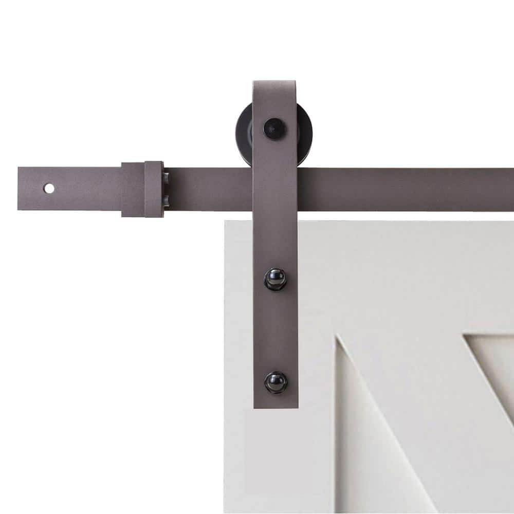 96 in. Antique Bronze Classic Bent Strap Barn Style Sliding Door Track and Hardware Set price history on PriceWatchPro