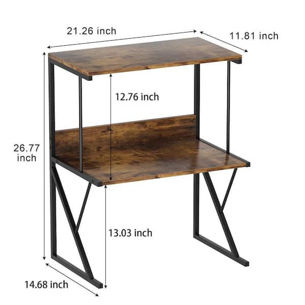 3-Tier Large Multi-Purpose Desktop Printer Stand And Office Organization Shelf Rustic Brown 27IPH012103 - The Home Depot - View #11