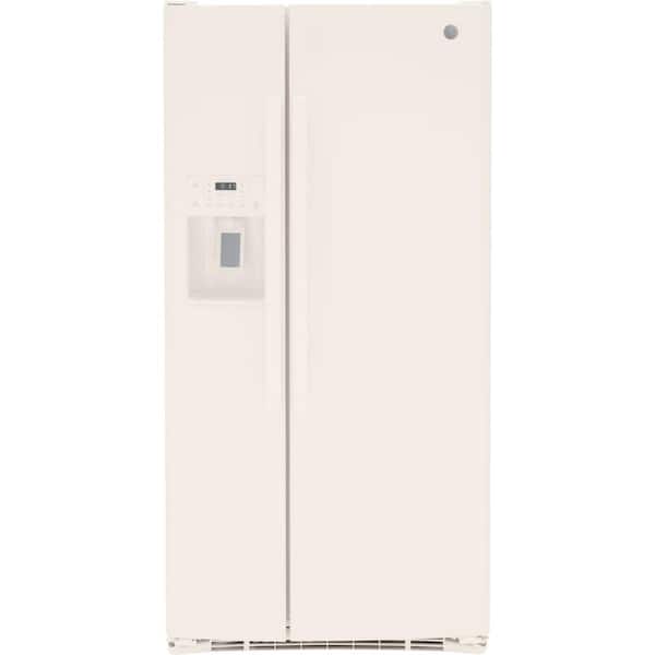 GE 23.0 cu. ft. Side by Side Refrigerator in Bisque, Standard Depth