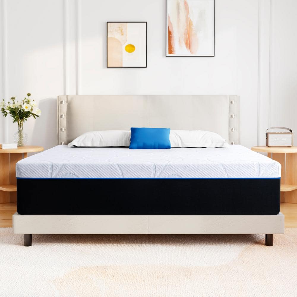 Ofanext 12 in. Medium Tight Top Queen Memory Foam Mattress, Fiberglass ...