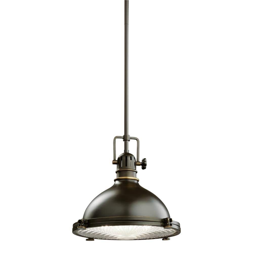 Hatteras Bay 11" Olde Bronze 1-Light Pendant with Glass Shade