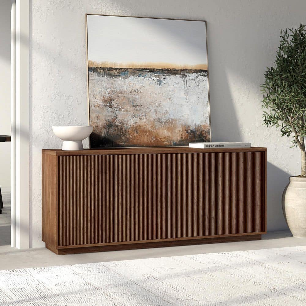 Meyer&Cross Alston Satin Walnut MDF 68 in. Buffet Table