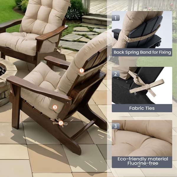Pellebant 19.7 in. x 49.6 in. 4-Piece Outdoor Adirondack Chair