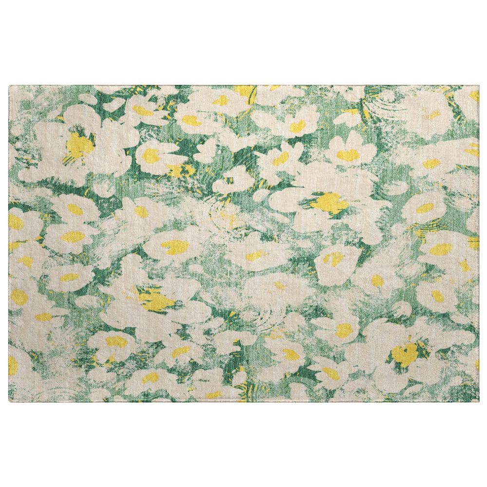 Dream Shag Premium Machine Washable Abstract ADS538 Green 2 ft. x 3 ft. Accent Rug price history on PriceWatchPro