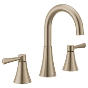 Ronan 8 in. Widespread 2-Handle Bathroom Faucet in Bronzed Gold (Valve Included)