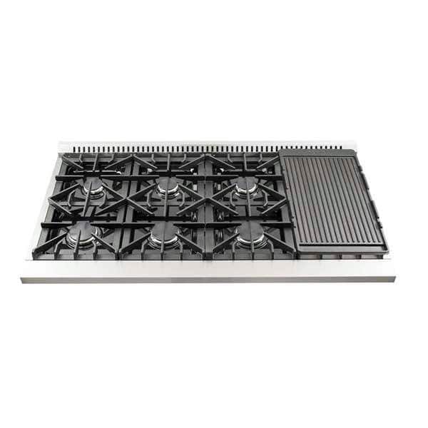 Galiano 48-inch Stainless Steel Dual-Fuel Range with Griddle