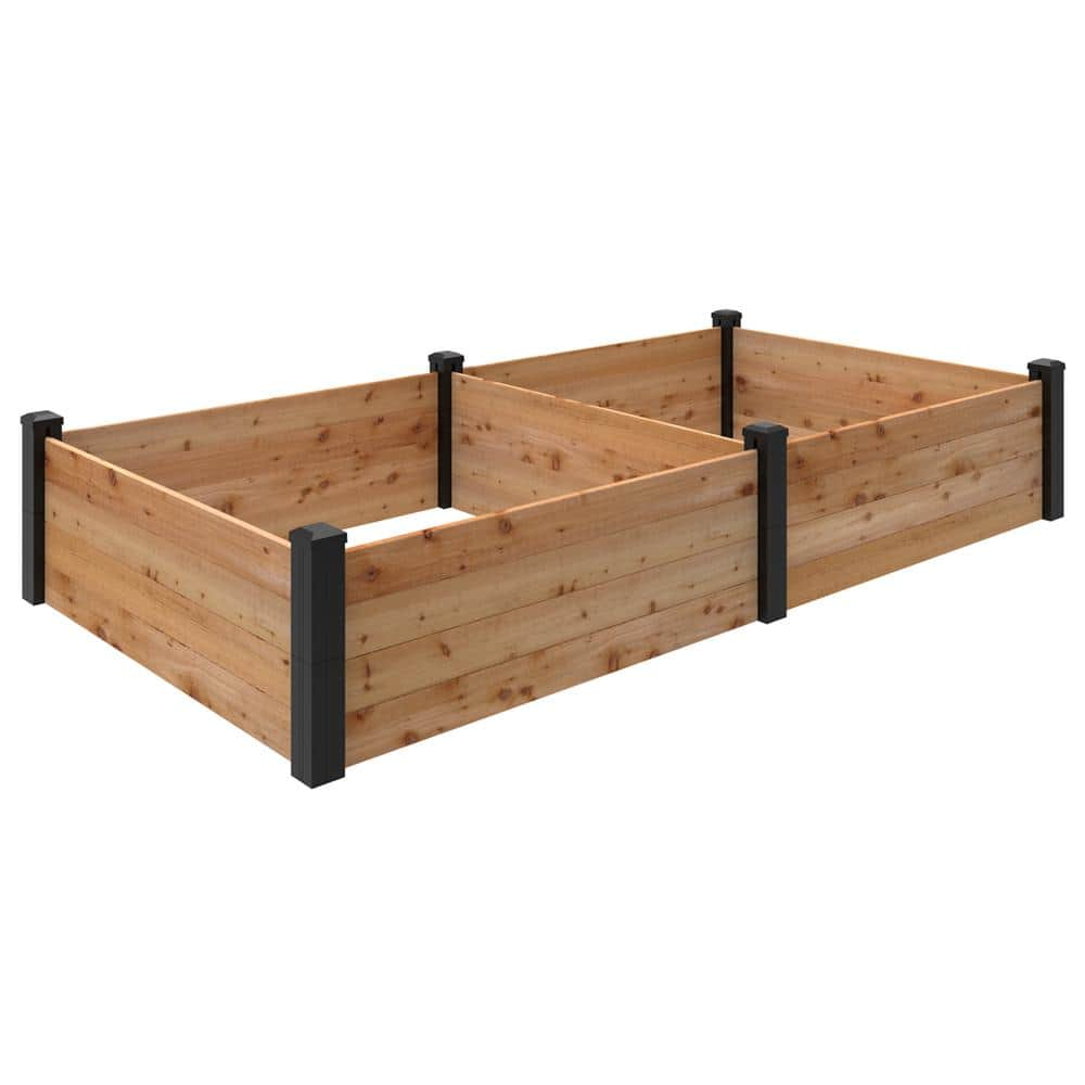 Outdoor Essentials Haven 4 ft. x 8 ft. Natural Cedar Raised Garden Bed ...