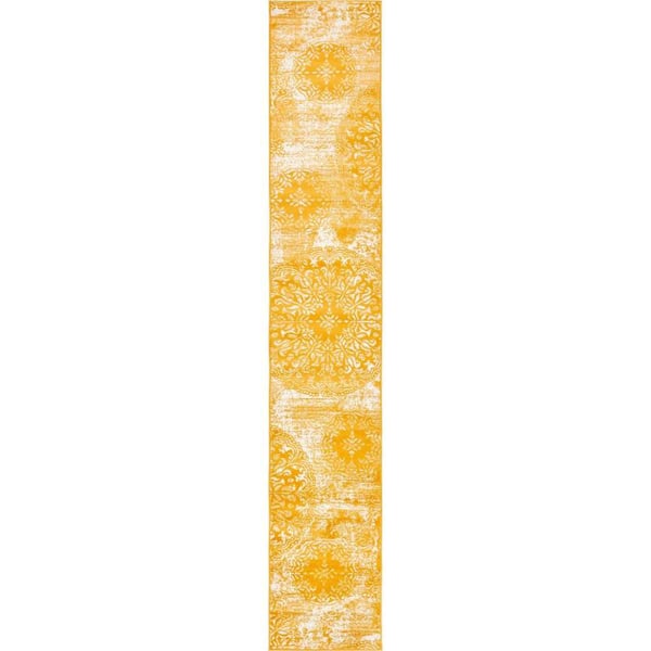 Unique Loom Sofia Grand Yellow 2' 0 x 13' 0 Runner Rug