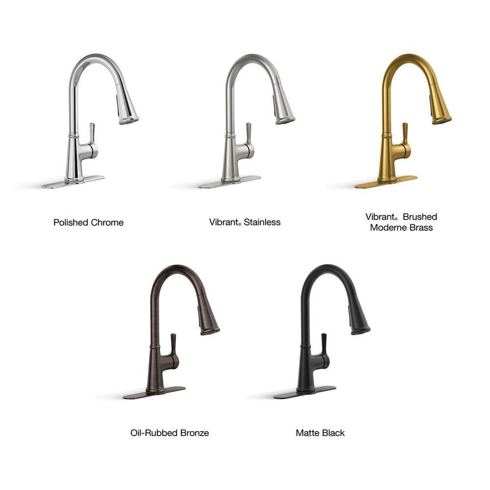 Matte Black Ceramic Single-Handle Pull-Down Kitchen Faucet
