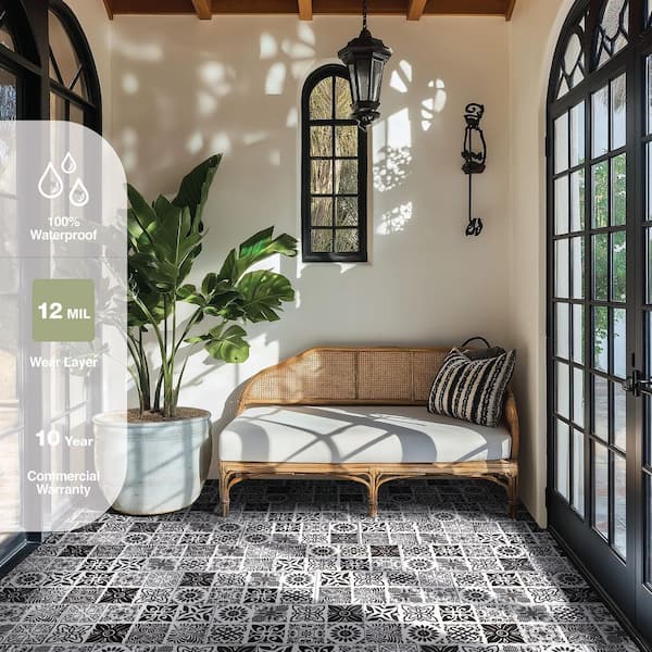Baylee Tux 12 MIL x 12 in. W x 24 in. L Click Lock Waterproof Vinyl Tile Flooring (19.4 sq. ft./ Case)