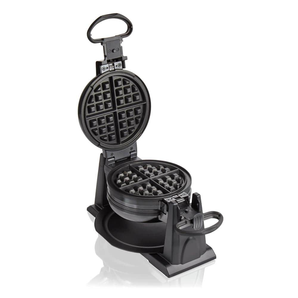 BLACK+DECKER Rotating Waffle Maker with Dual Cooking Plates, Black