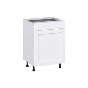Mancos Glacier White Shaker Assembled 24 in. W x 34.5 in. H x 21 in. D Vanity Base Cabinet with 1 Drawer