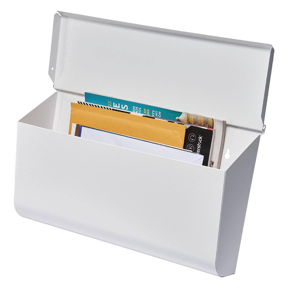 White Powder-Coated Steel Medium Wall-Mount Mailbox