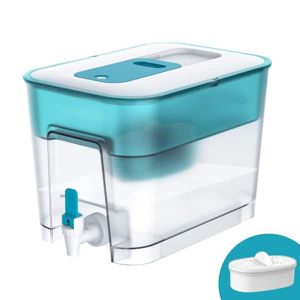 2.5 Gal. Green BPA-Free Plastic Water Filter Dispenser 40-Cup Water Filter Pitcher, 200-Gallon Long-Life
