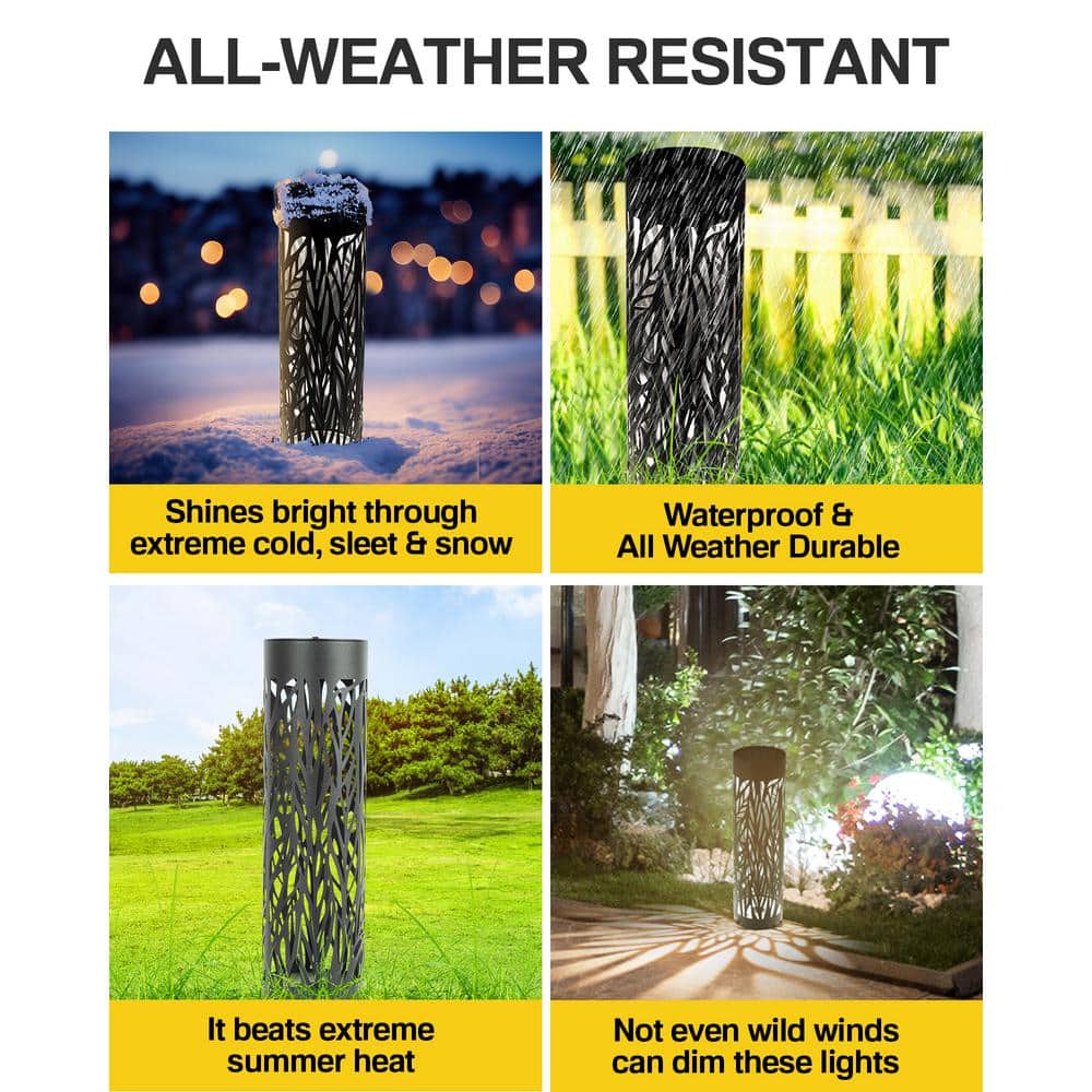 Black Matte Stainless Steel Solar LED Pathway Lights Multipack