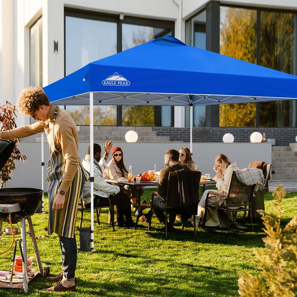 EAGLE PEAK 12 ft. W x 12 ft. D Pop-Up Canopy Tent Instant Outdoor Canopy E144ST-BLU-AZ - The Home Depot EAGLE PEAK 12 ft. W x 12 ft. D Pop-Up Canopy Tent Instant Outdoor Canopy E144ST-BLU-AZ - The Home Depot