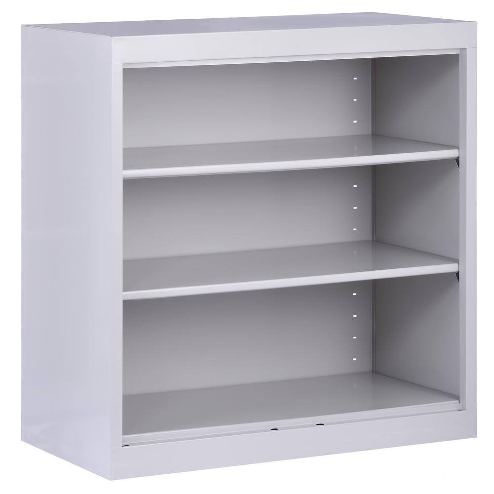 Welded 36 in. Tall Dove Gray Metal Standard Bookcase