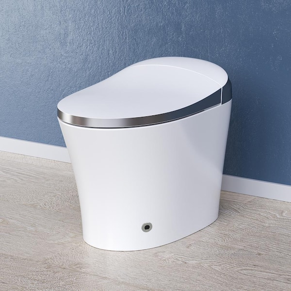 HOROW Elongated Smart Toilet Bidet in White with Auto Open, Auto Close, Auto Flush, Heated Seat and Remote